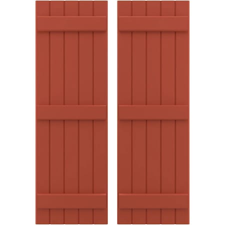 Ekena Millwork Americraft 5-Board, 3 Batten Exterior Real Wood Joined Board-n-Batten Shutters, ARW401BB518X40CLH, PR ARW401BB518X40CLH